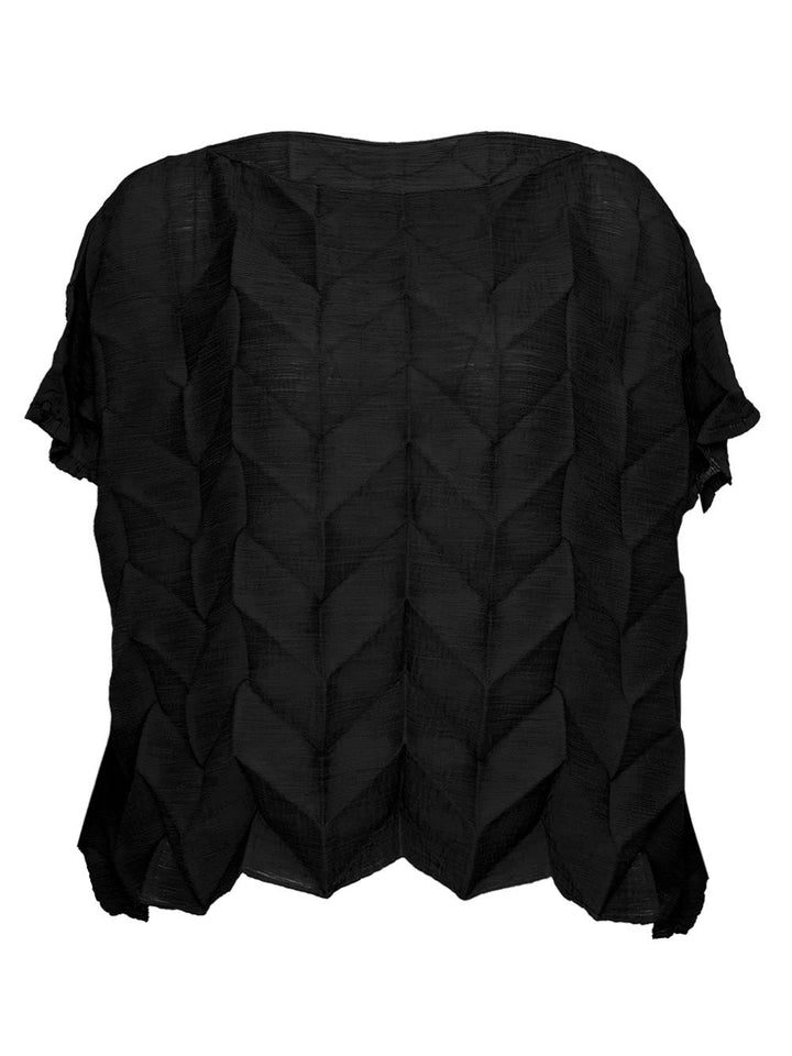 Zig Zag See-Thru Crepe Top