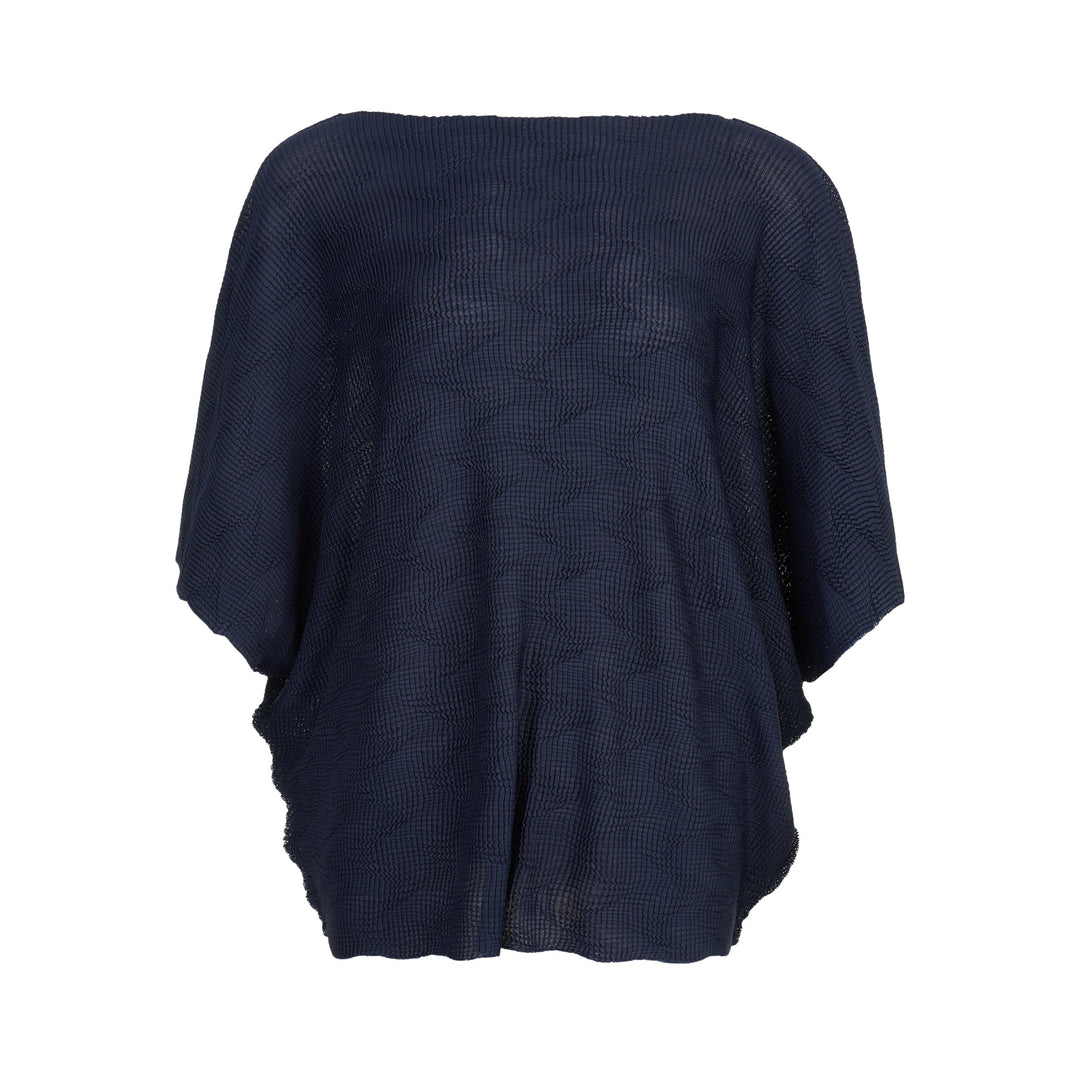 Wave Knit Stretch Pleats Top