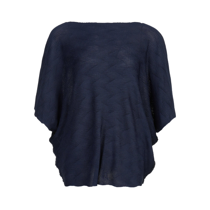 Wave Knit Stretch Pleats Top