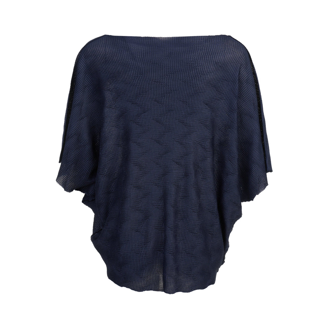 Wave Knit Stretch Pleats Top
