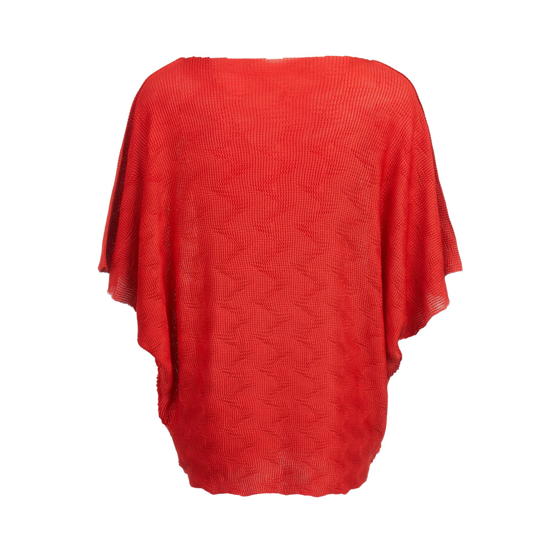 Wave Knit Stretch Pleats Top