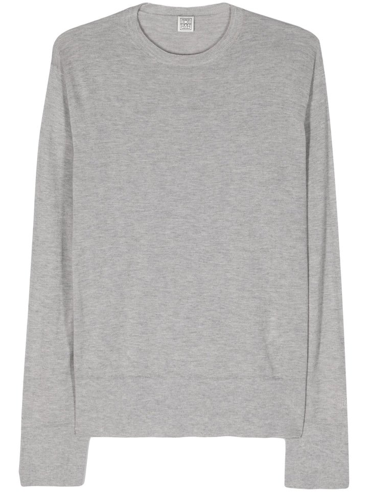 Crew-Neck Silk Cashmere Knit Top