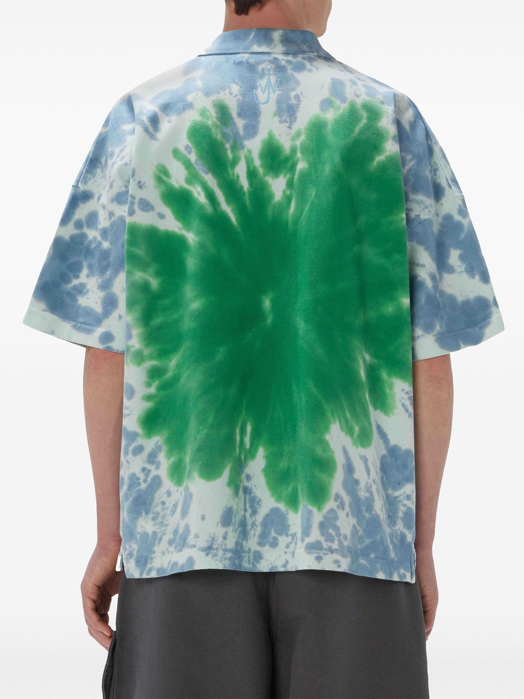 Cat Print Tie Dye Polo Shirt