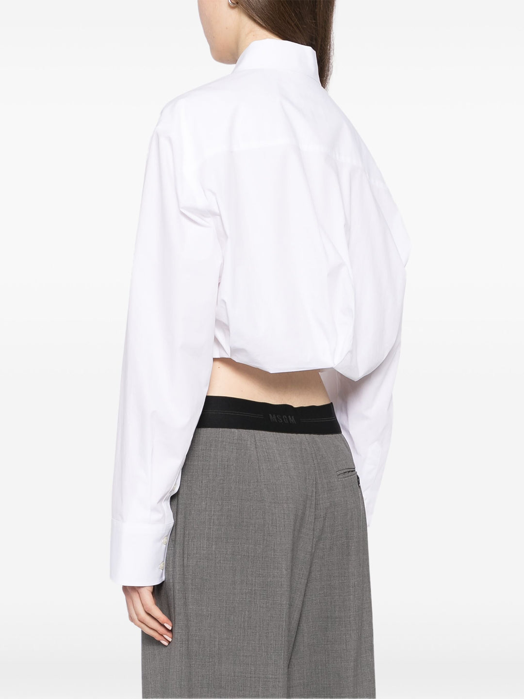 Cropped Shirt With Elastic Waist