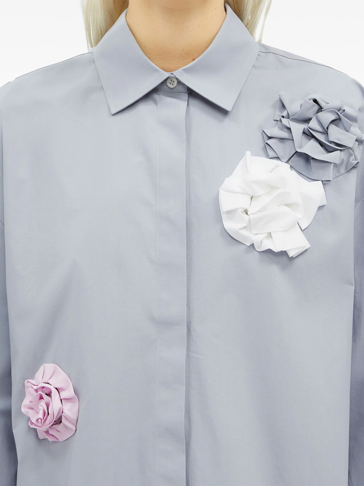 Shirt With Flowers Embellishment