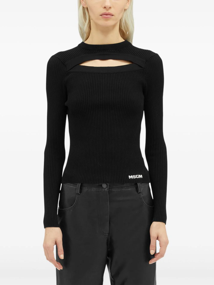 Front Cut-Out Knit Top