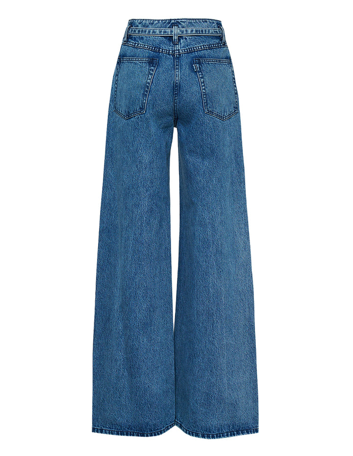 Denim Wide Leg Belted Jeans