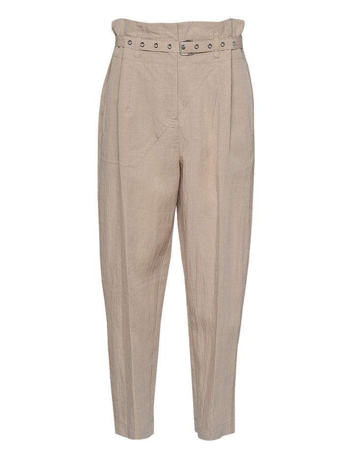 Belted Paperbag Tapered Pant