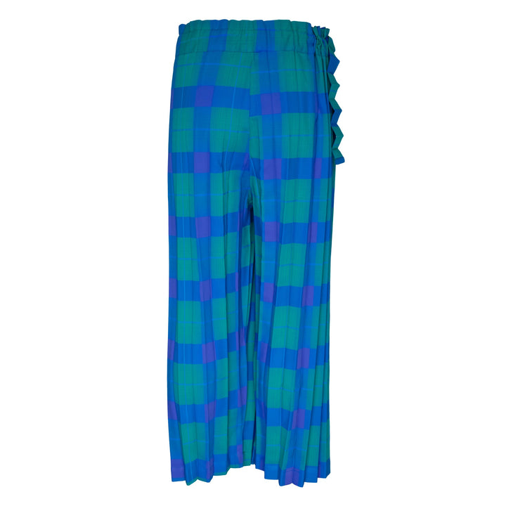 Check Pleats Bottom Pants