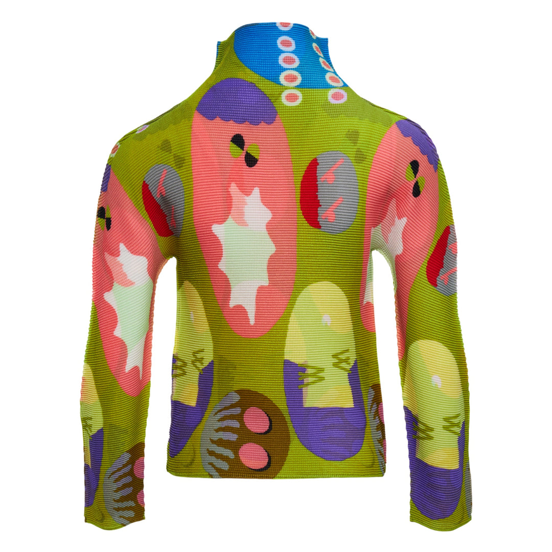 Face Long Sleeve High Neck Top