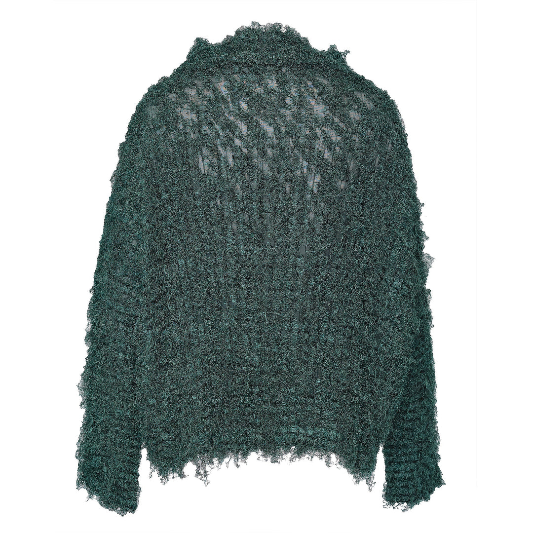 Shaggy Pleats Cardigan