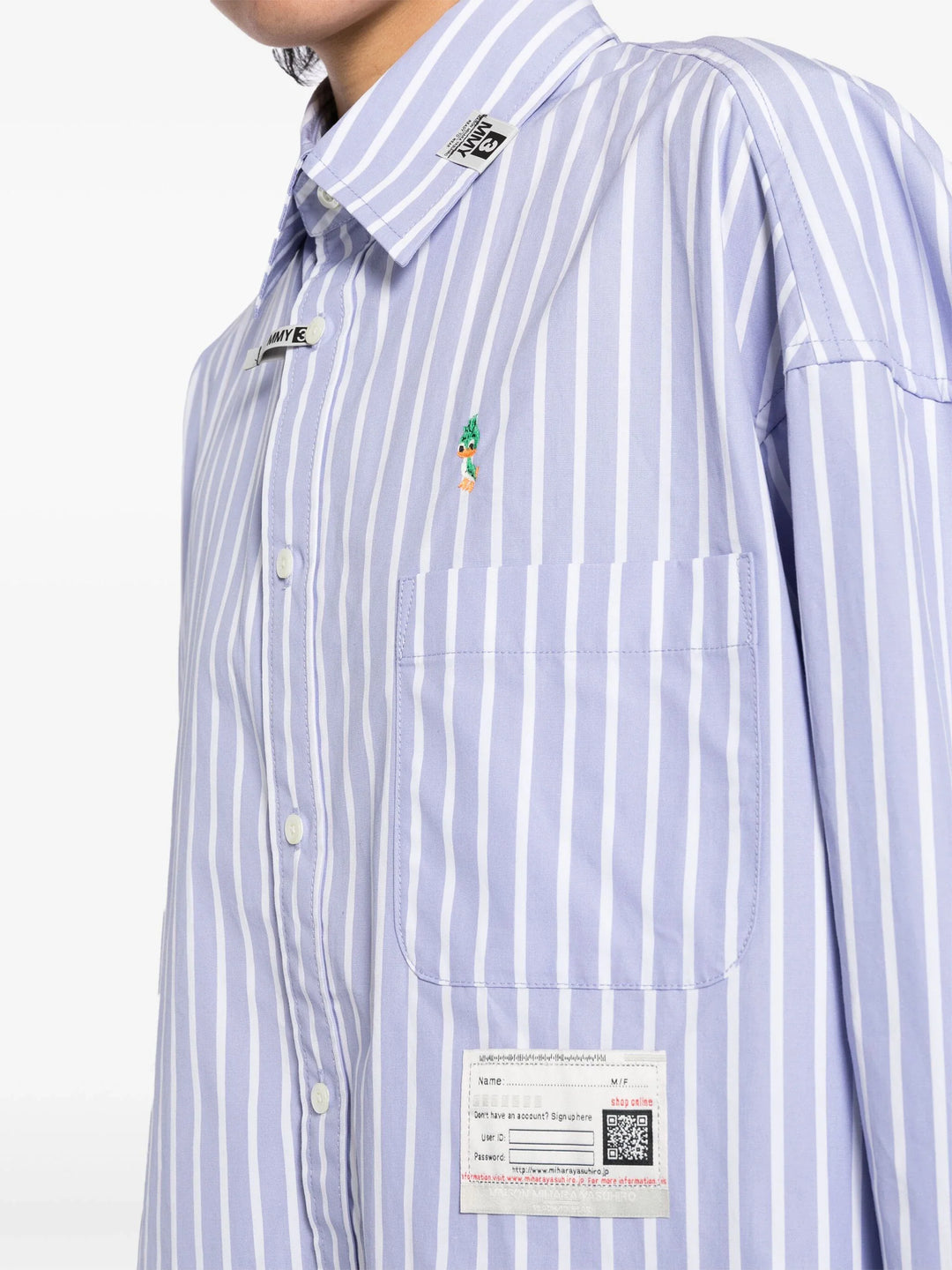 Duck Embroidery Stripe Shirt