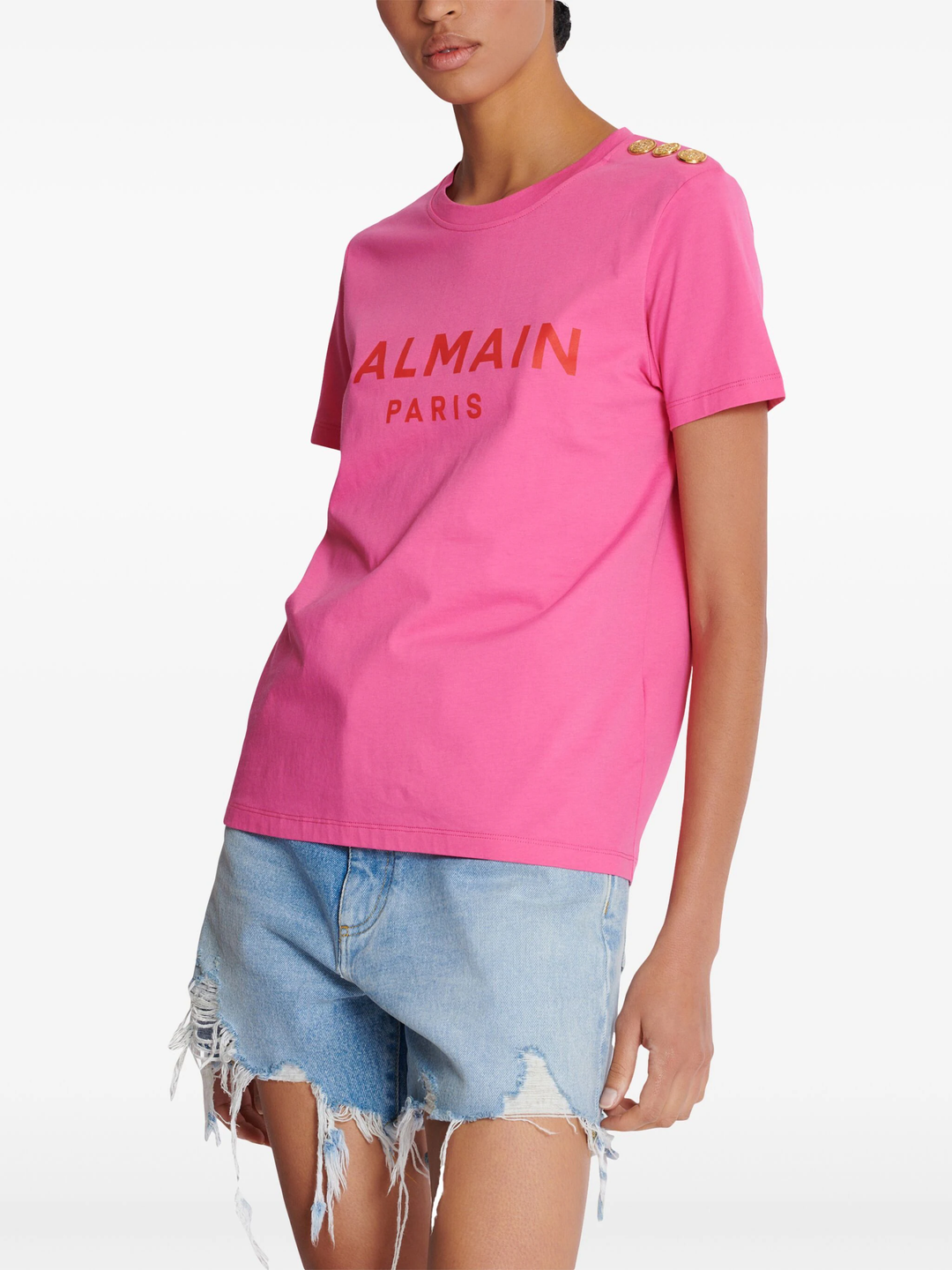 Button Printed Balmain T-Shirt - Main Image