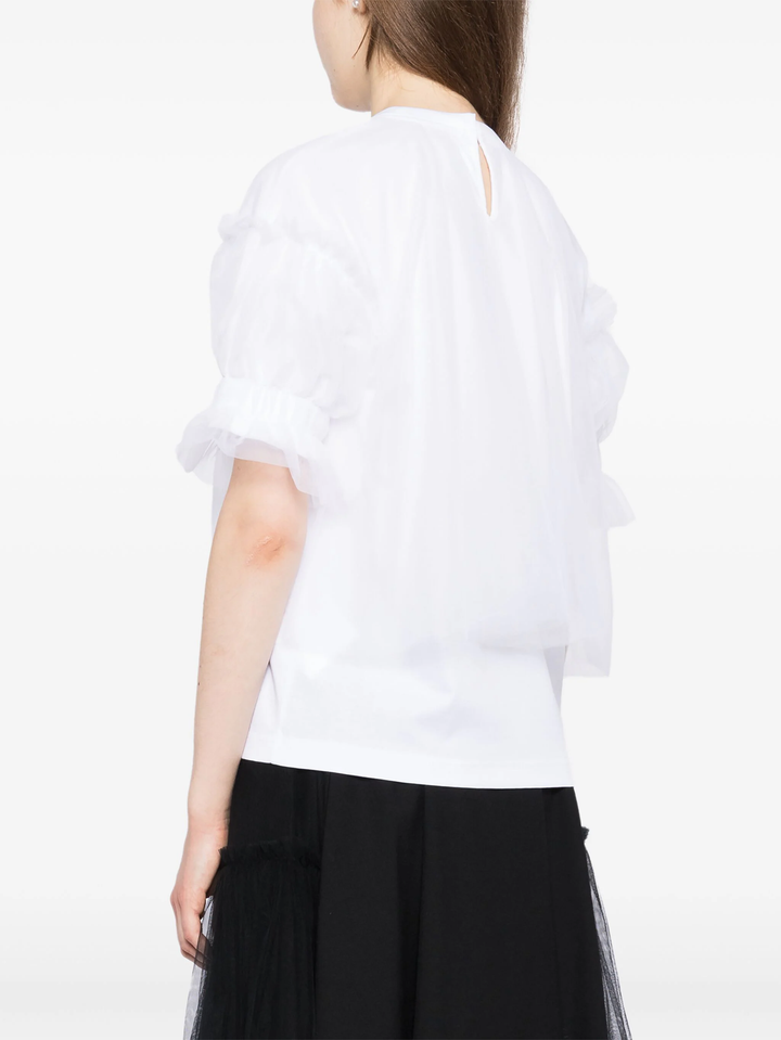 Cotton Ponte X Nylon Tulle Tee