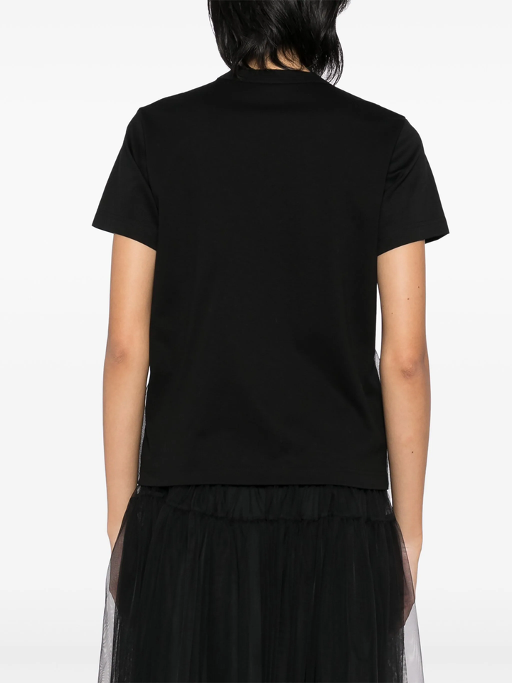 Cotton Ponte X Nylon Tulle T-Shirt