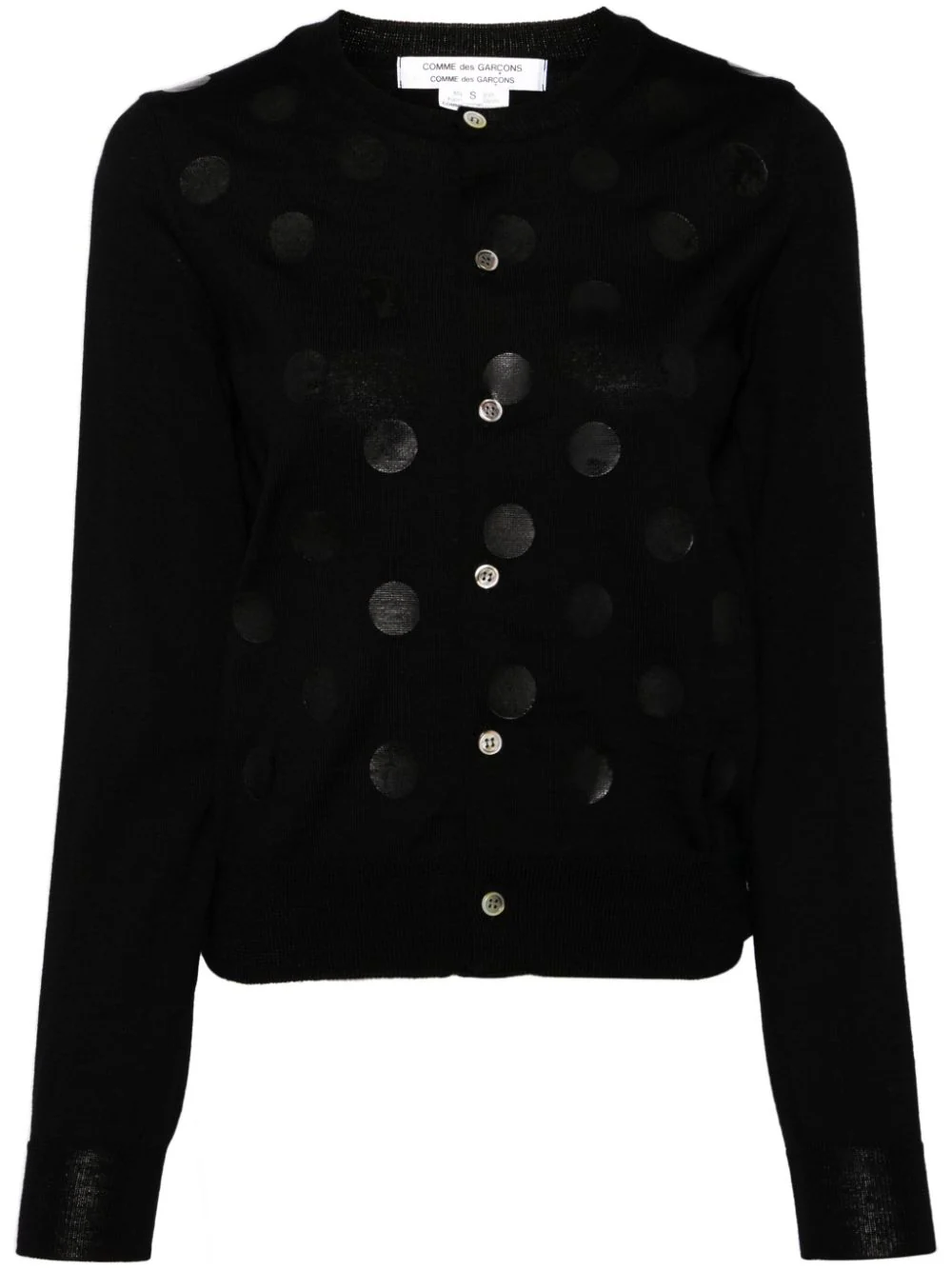 Wool Jersey Dot Print Cardigan