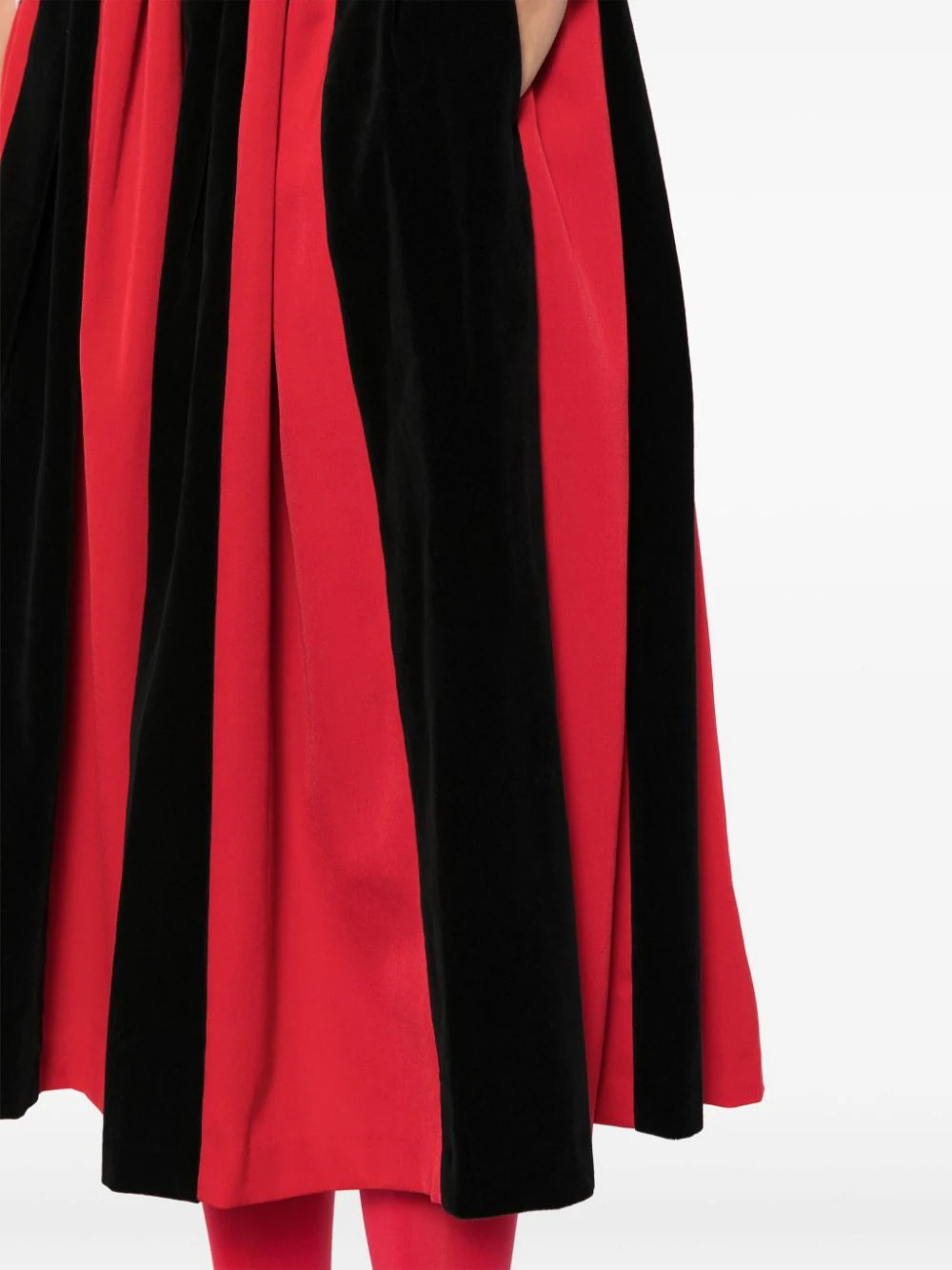 Wool Gabardine Cotton Velvet Skirt