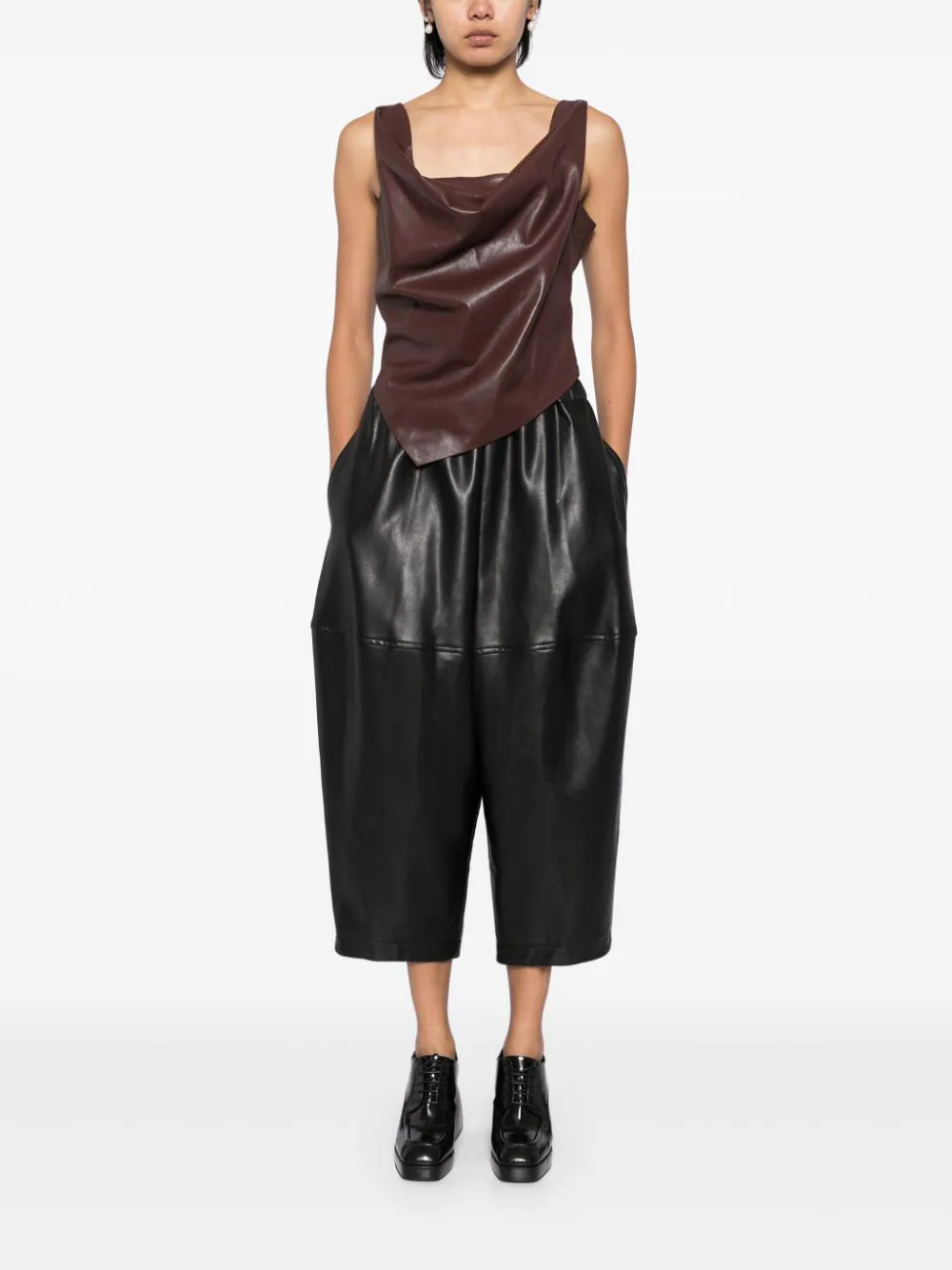 Gloss Fake Leather Medium Pants