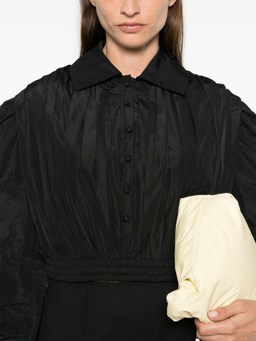 Cropped Gathered And Crushed Blouse