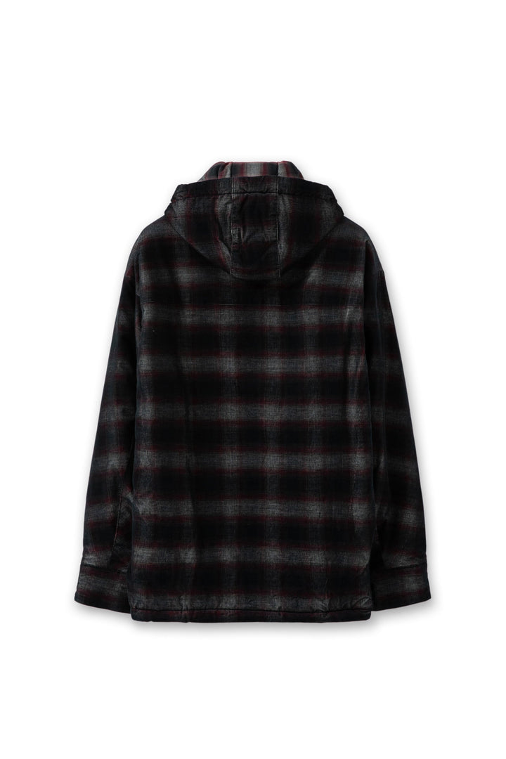 Corduroy Check Hooded Shirt