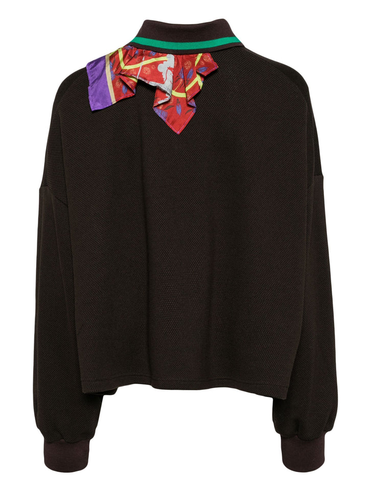 Collar Detail Long Sleeve Polo