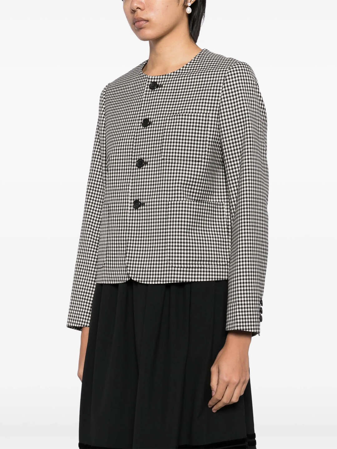 Wool Gingham Check Jacket