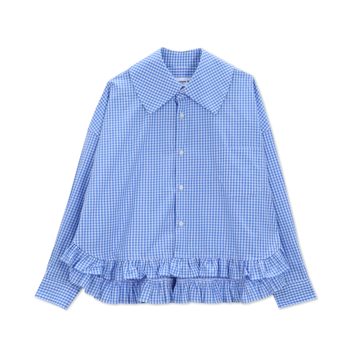 Cotton Poplin Gingham Check Blouse