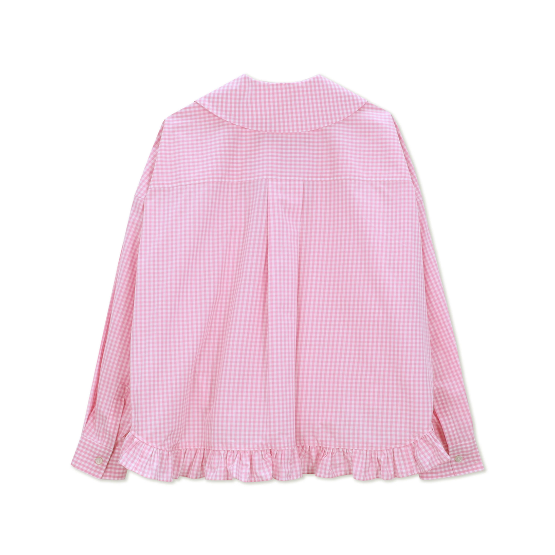 Cotton Poplin Gingham Check Blouse