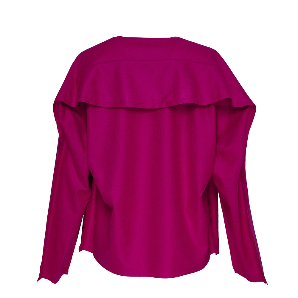 132 5. ISSEY MIYAKE Cleancut Wool Woven Top - view 2