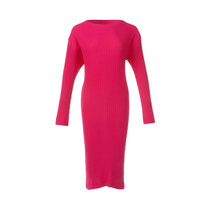 Hatching Pleats Pleated Dress