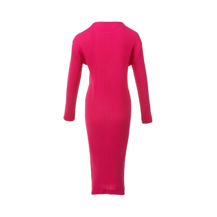 Hatching Pleats Pleated Dress