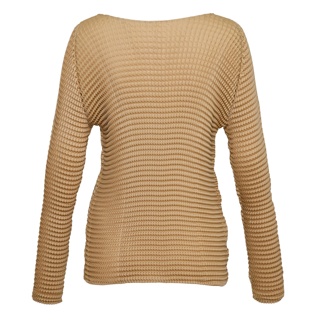 Suede Like Pleats Pleated Tops