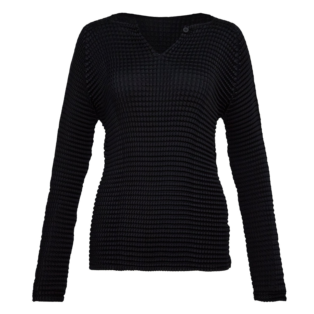 Suede Like Pleats Pleated Tops