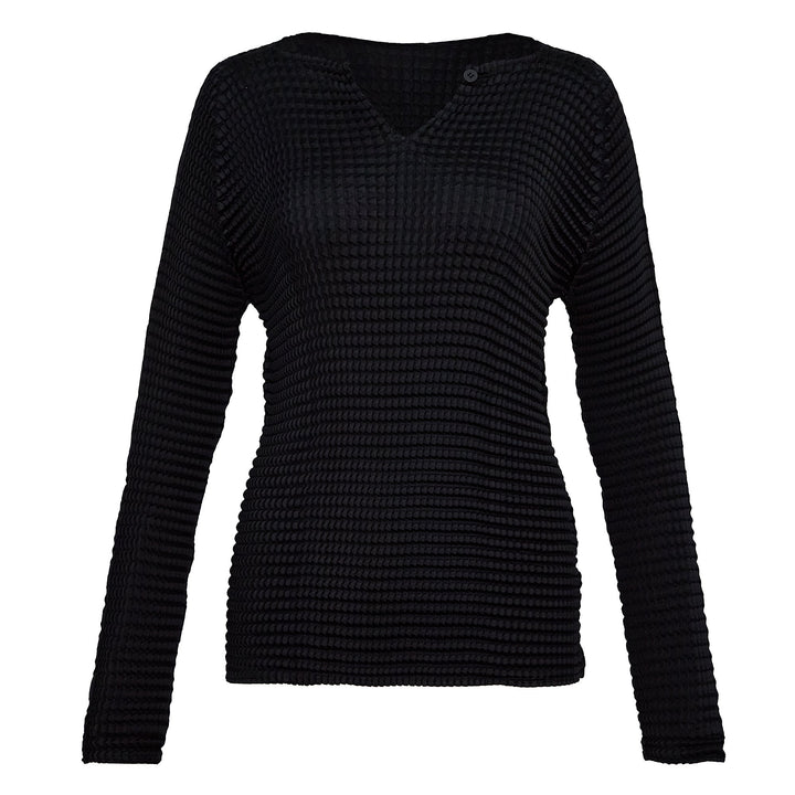 Suede Like Pleats Pleated Tops