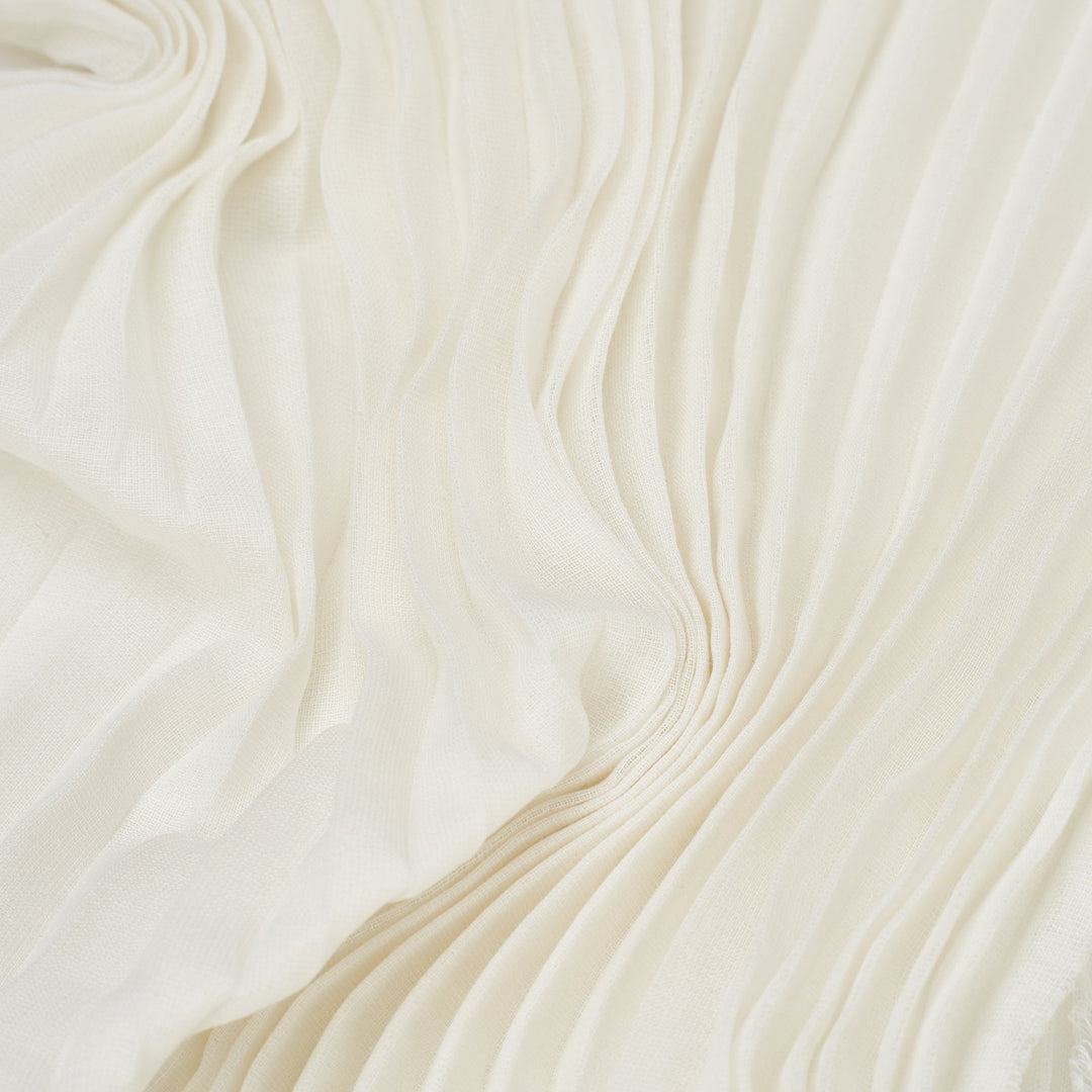 Silk Wool Pleats Stole Scarf