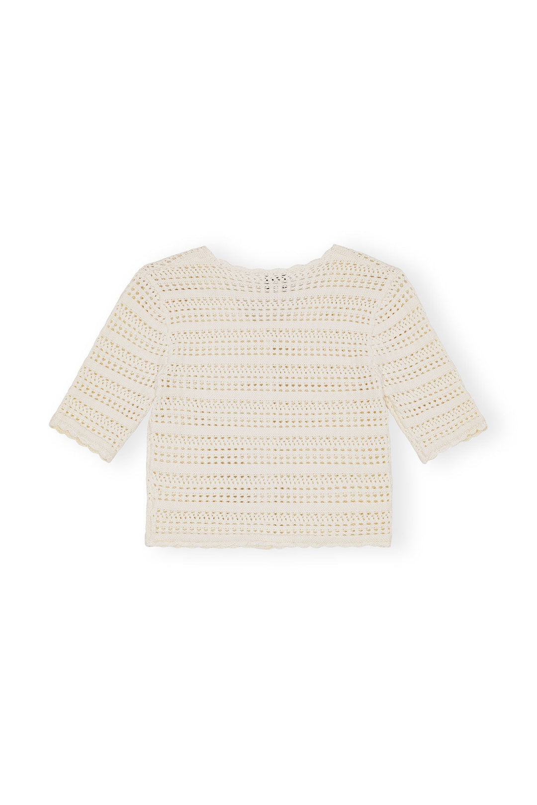 Cotton Pointelle Short Sleeve Cardigan