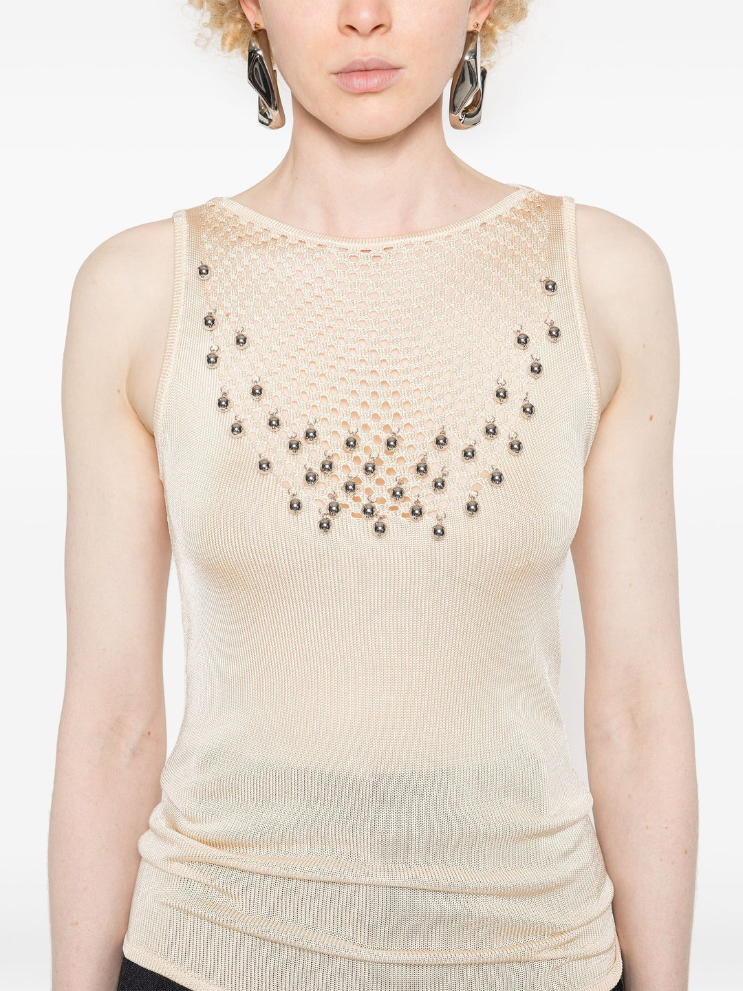 Bead-Embellished Knit Top