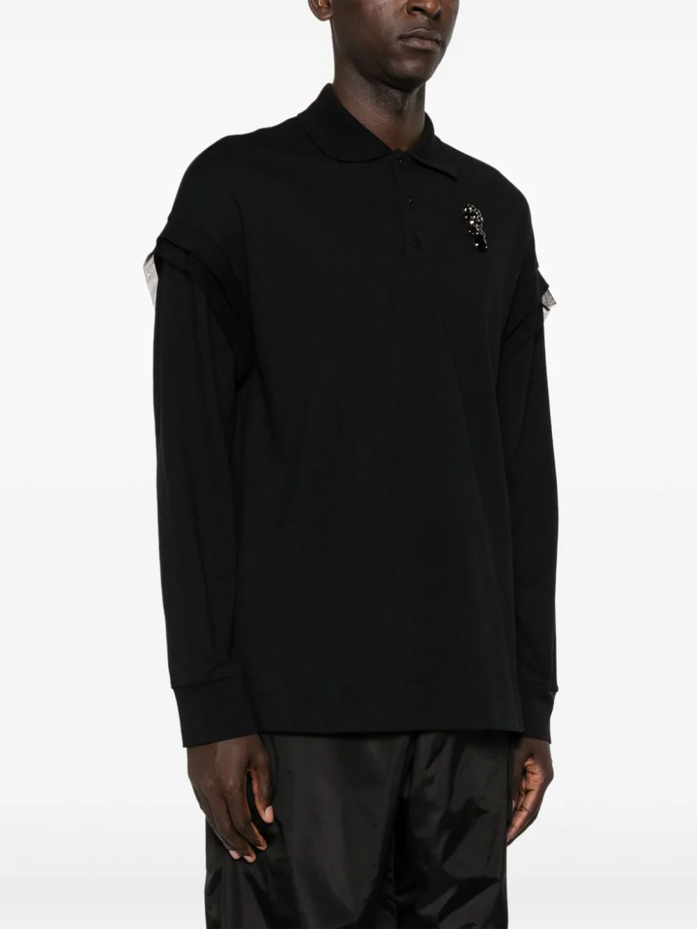 Oversized Long Sleeve Polo Shirt