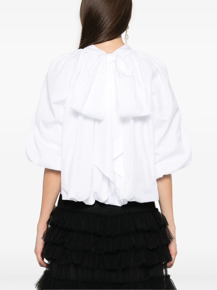 Puff Sleeve Back Bow Balloon Top