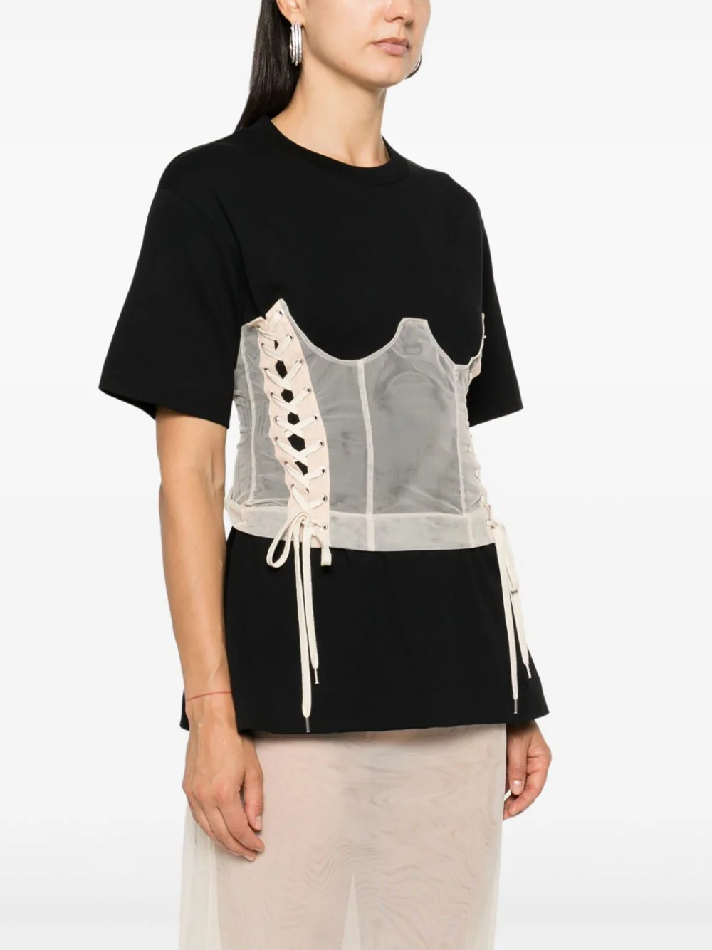 Corset Panel Boxy T-Shirt