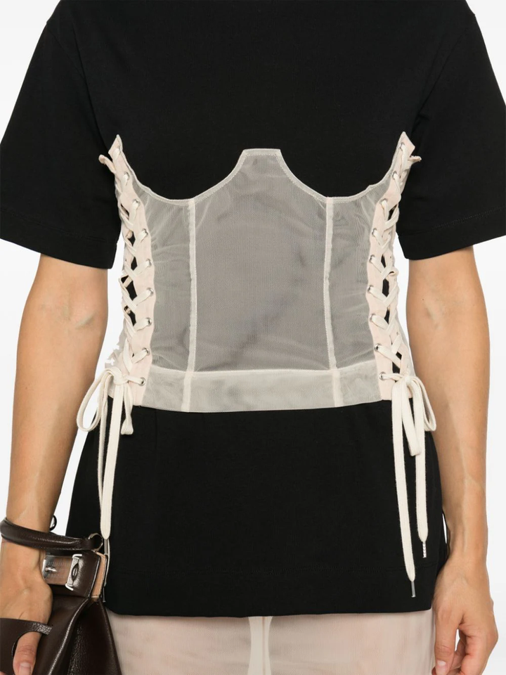 Corset Panel Boxy T-Shirt