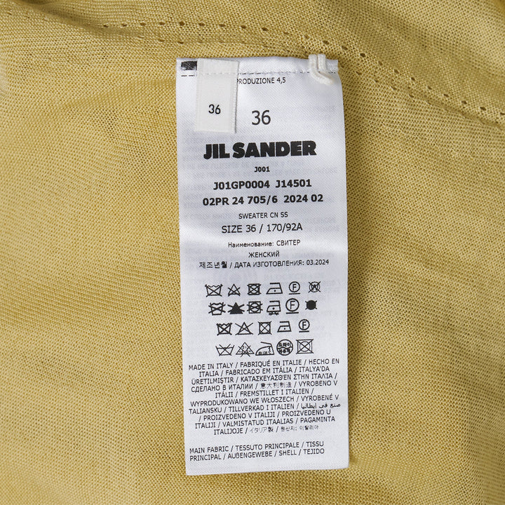 Wool Silk Crewneck Short Sleeve Sweater