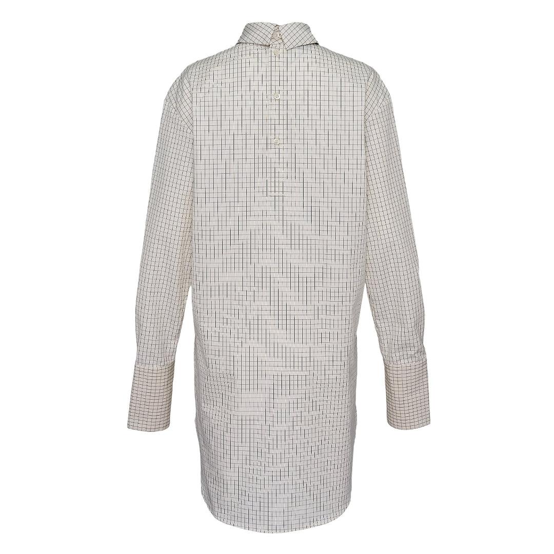 Highneck Grid Check Long Shirt