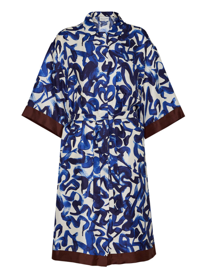 Swirl Print Shirt Dress