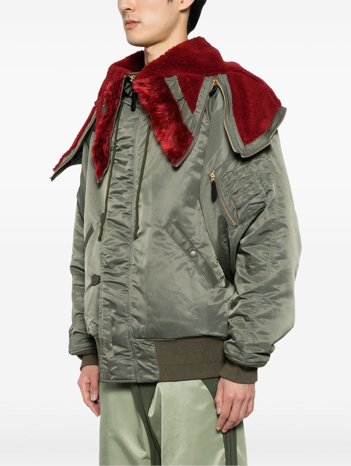 Petal Mouth Hood Bomber Jacket