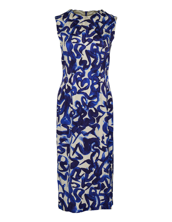 Swirl Print Darts Dress