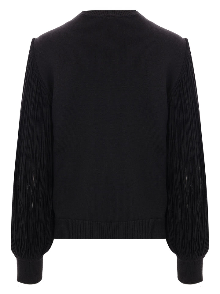 Fringed-Sleeve Knit Jumper