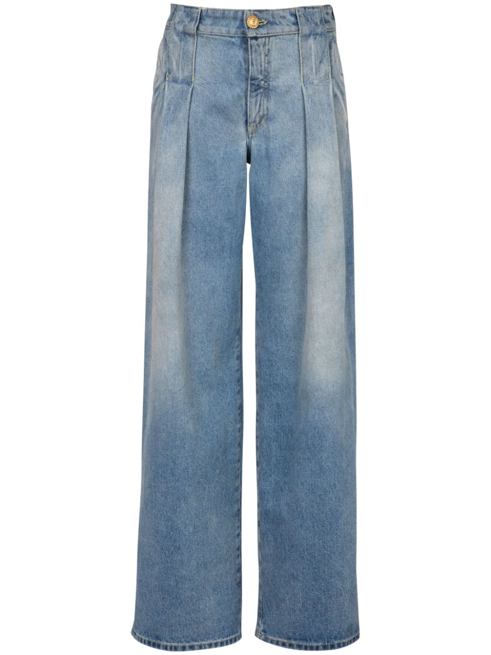 Pleated Loose Denim Pants