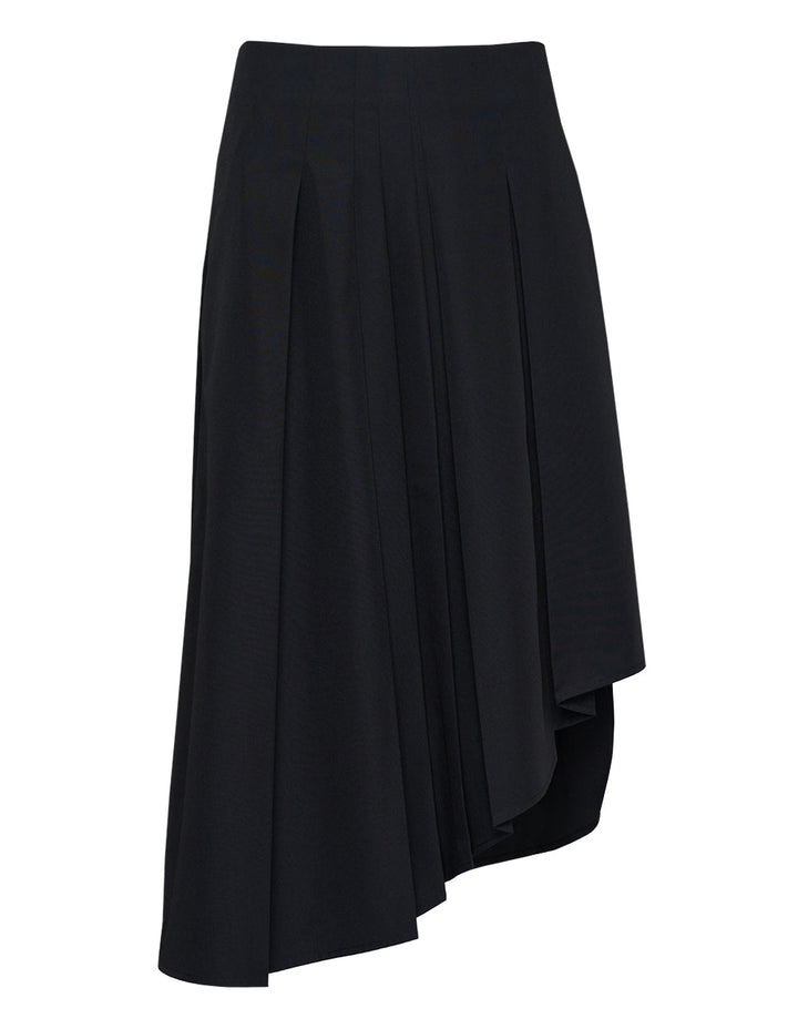 Poly Wool Taffeta Asymmetric Skirt