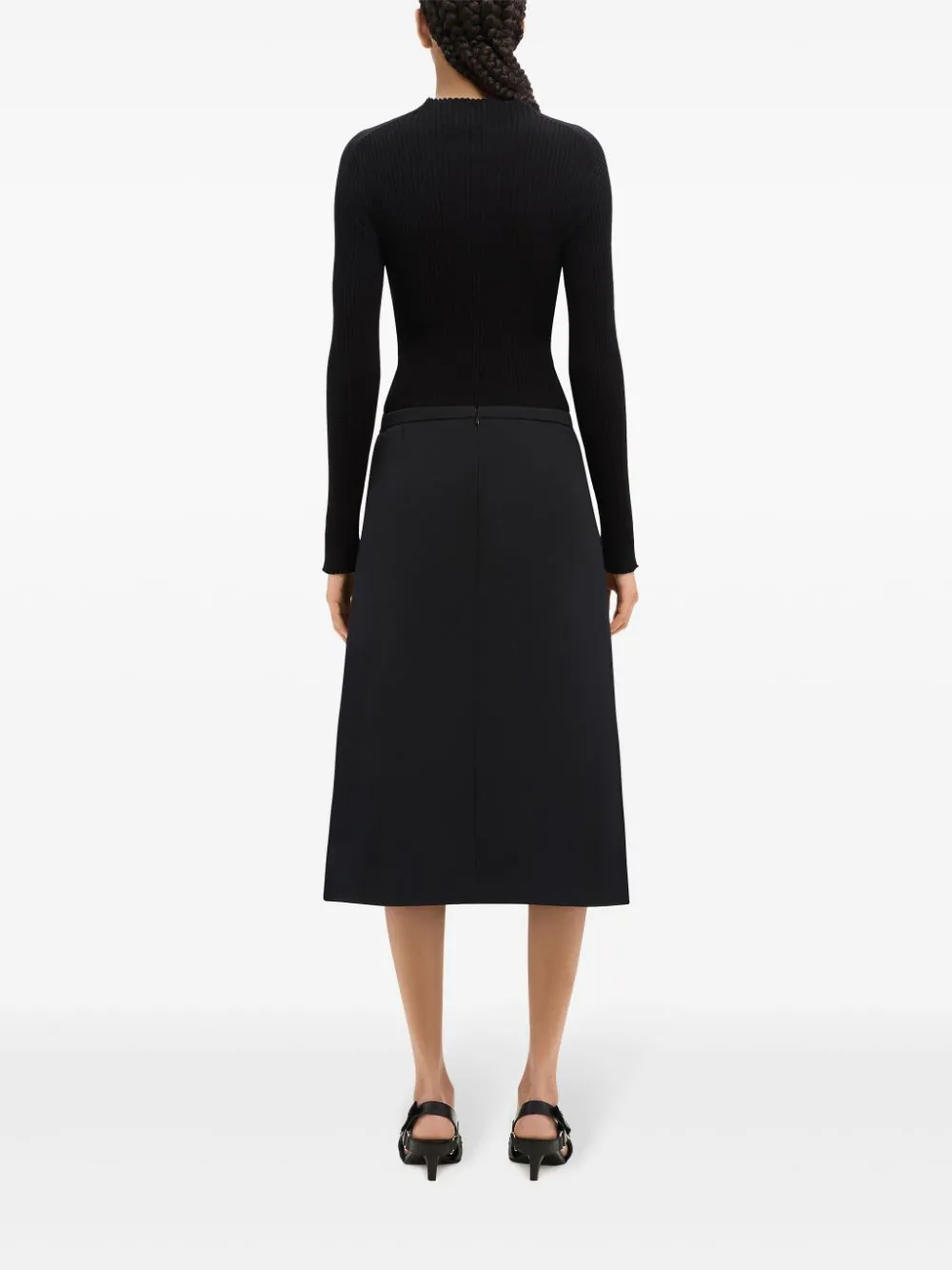 Tailored Zipped Twill Skirt